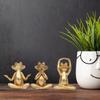 Fashion Set of 3 Gold Frog Figurines Resin 3.7In Frog Yoga Statues Modern Design Spiritual Theme Sculptures Decor Home Office