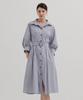 Seutoligadeun Keisha Striped Pintuck Belt Shirt Dress