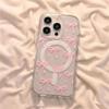 Beautiful Pink Blue Bow Magsafe Magnetic Phone Case For iPhone 16 15 14 13 12 11 Pro Max Soft Transparent Shockproof Back Cover