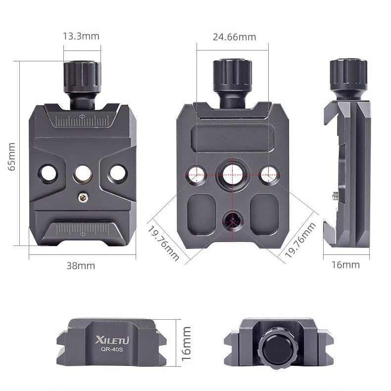 Quick Release Clamp Base Plate for 38mm Standard Clamp with Screw and Screw Aluminum Compatible with Quick Release Clamp QR Camera Mount Tripod Quick