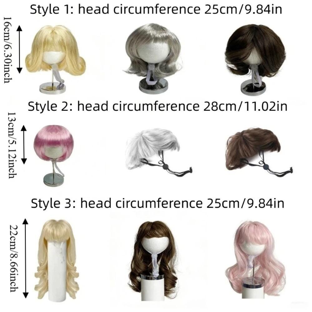 Verstellbare Passform Haustier Bob Perücke Bequem zu tragen Katze Falsches Haar Kätzchen Gewelltes Haar Party Spiel Kostüm