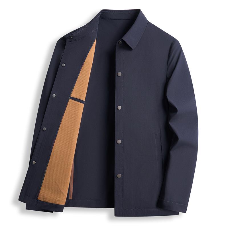 New Men's Coat Spring and Autumn Jacket Middle-aged High-end Business Casual Jacket Dad Lapel Top