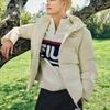 Fila Letter Zip-Up Hooded Jacket Unisex Jackets Reed-White F11U349901FIV
