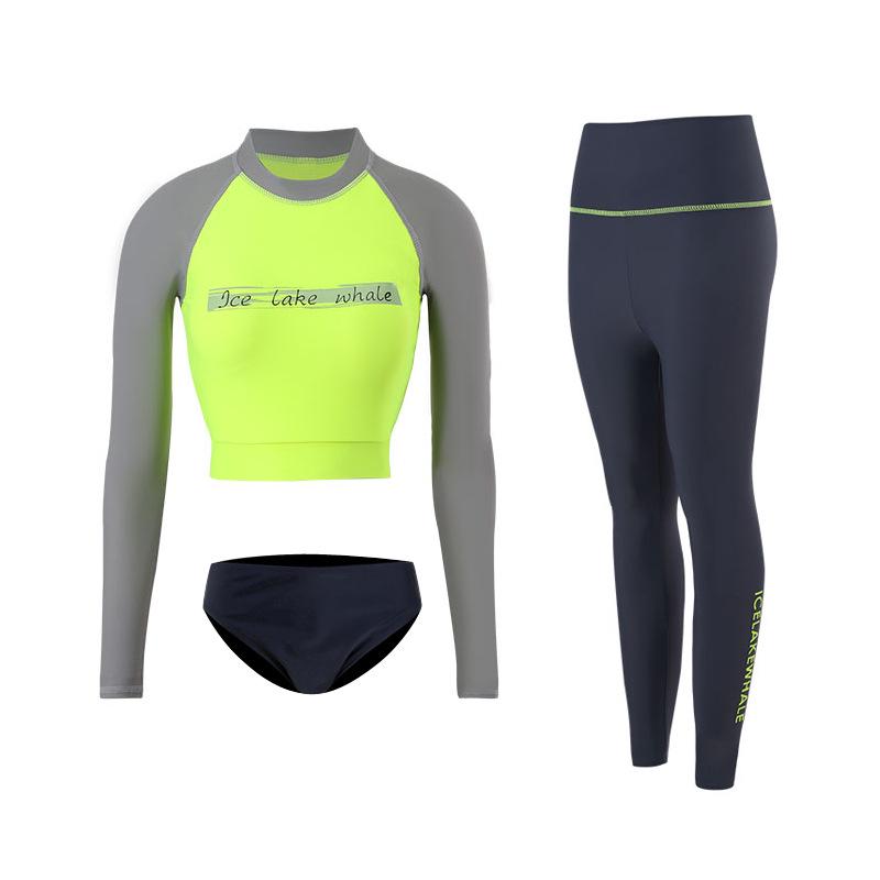 Women s Long Sleeve  Pants Surf Suit: Quick-Dry, Sun Protection, Tummy-Slimming Beachwear. L