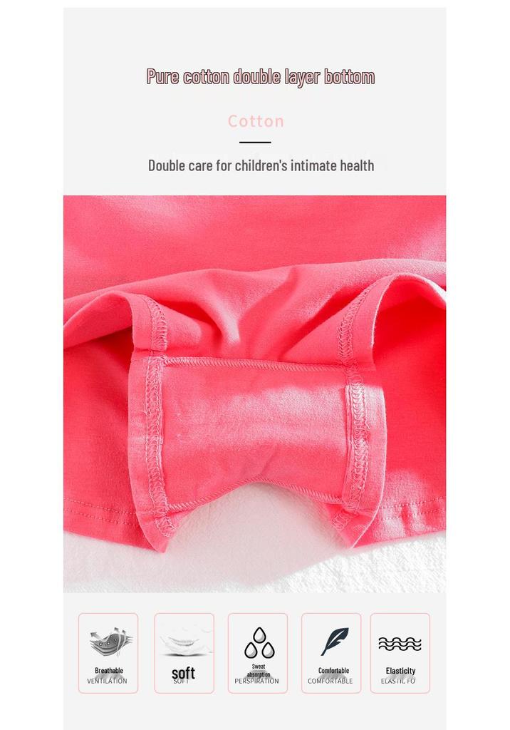 Girls' Plus Size Pure Cotton Safety Shorts - Junior High, Puberty-Friendly Four-Corner Briefs