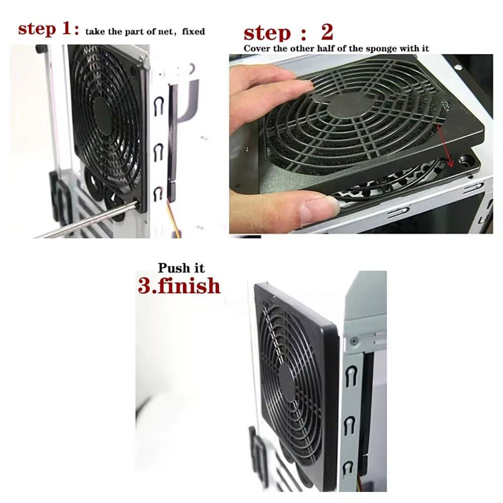 4Pcs Guard Grill Protector PC Computer Fan Filter 40/50/60/80/90/120mm ABS Case Fan Dust Filter 3in1 Cleaning Case