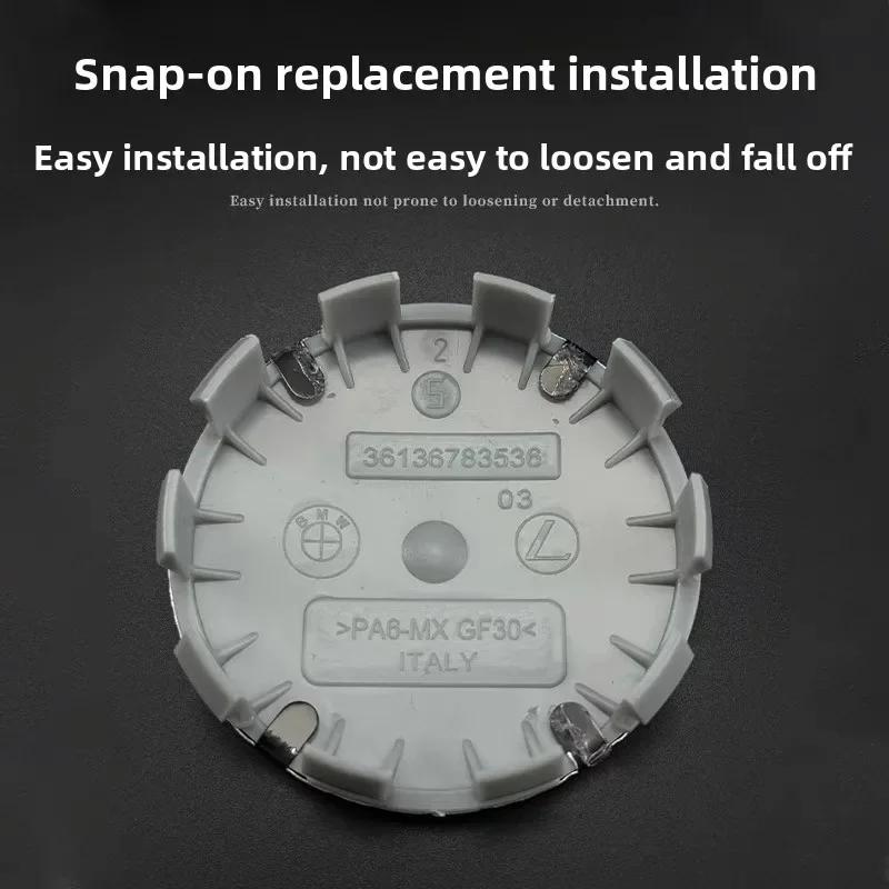 LRIMO1 New 2025 4PCS Wheel Center Caps 68mm 56mm Blue white hubcap for BMW E46 E90 E30 F10 F30 X5 X3 E39 F25 E60 E91 E87 M Car Accessor