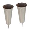 2 Grave Vases, Flower Vases with Soil, 7.5 X 26 Cm