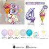 5pc/set Flower Balloons Tower 32inch Purple Number Balloon for Kids Adults Happy Birthday Party Decoration DIY Party Supply