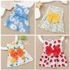 Cute Floral Pet Dog Dress with Bow Summer Princess Puppy Skirt for Small Dogs Cats Teddy