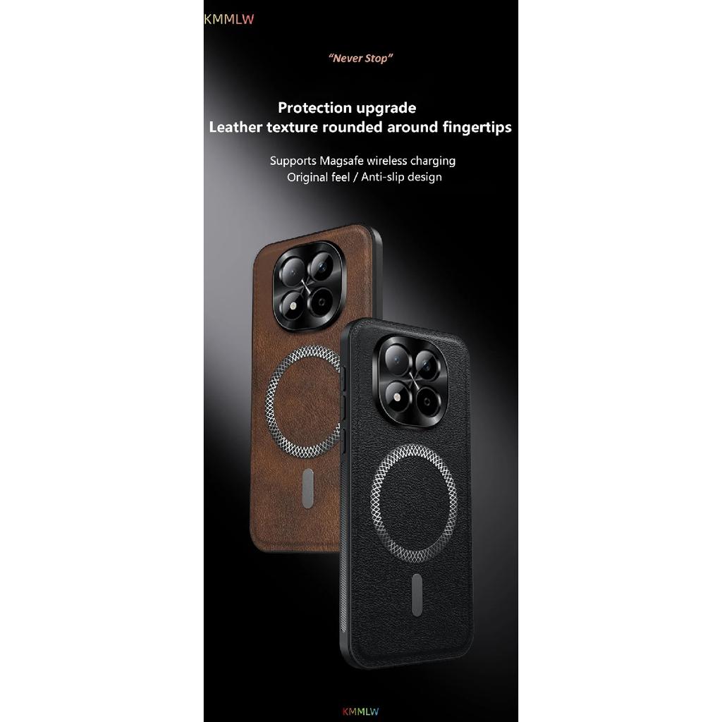 For Redmi Note 14 13 15 Pro Plus High End Magnetic Wireless Charging Leather Phone Case For Redmi Note 15 14 13 12 Pro/+ Case