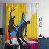 Basketball-Spieler, abstrakter Hintergrund, Fenstervorhänge, transparenter Chiffon-Tüll-Vorhang, Heim-/Wohnzimmer-Hintergrunddekoration