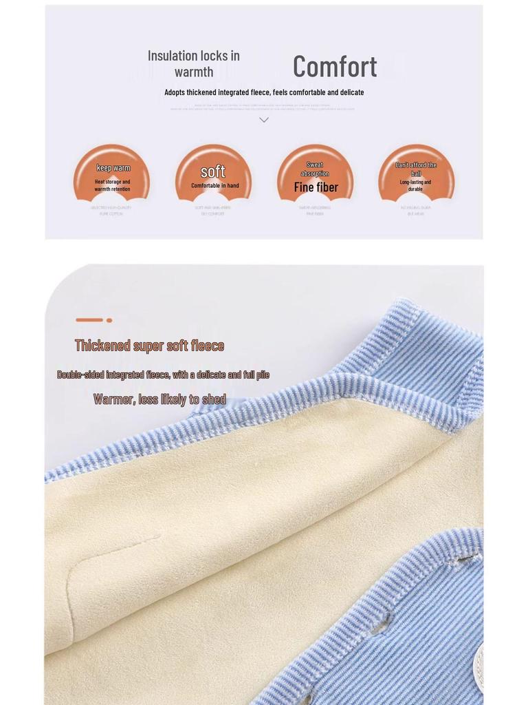 Jingqi Fleece Lined Sleeveless Vest for Boys and Girls - Warm Autumn/Winter Infant Waistcoat