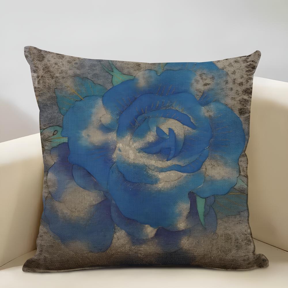 Rock Color Works Cushion Cover Household Decoration Linen Sofa Cushion Cover: Skin-Friendly & Breathable With Invisible Zipper