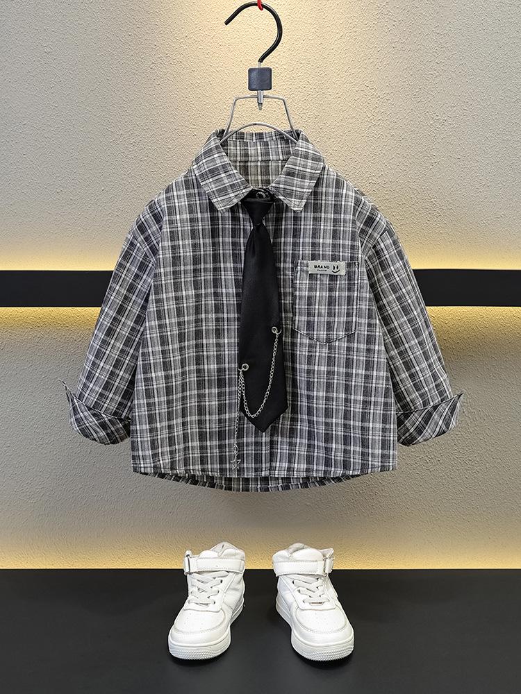 Jungen 2025 Herbst Preppy 3-teiliges Set: Stilvolles Hemd, Weste und Sportbekleidung