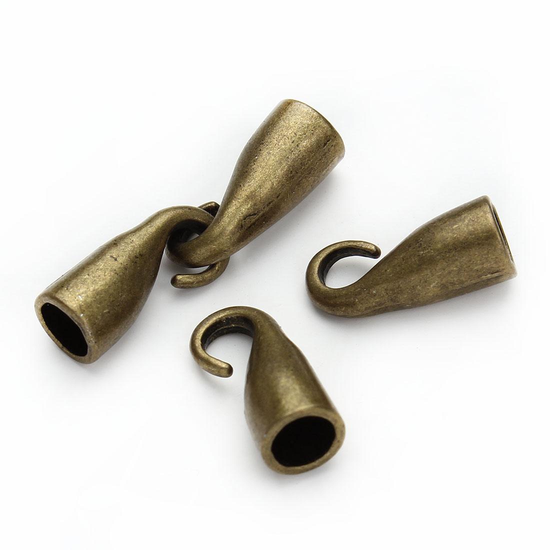 

10pcs/lot Antique Bronze Silver Color End Caps Tips Hooks fit Round 5mm Leather Cords Ropes Connector DIY Jewelry Making антична бронзова кольору