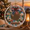 Christmas Wall Hanging Decor Ocean Themed Ornaments Lighthouse/Wreath/Santa Claus/Xmas Tree/Snowman/Deer DIY Holiday Craft Decorations Decor Acrylic