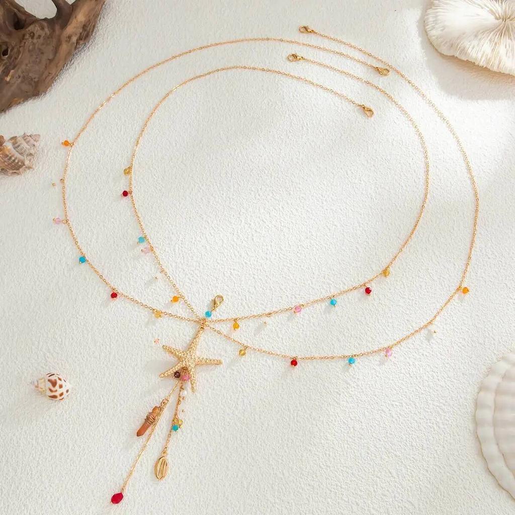 Salircon New Sexy Trendy Tassel Rhinestone Belly Chains Women Exquisite Imitation Pearl Vacation Link Chain Waist Body Jewelry