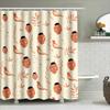 Rustic Ladybug Bird Shower Curtain For Bathroom Decor Peach Color Shaggy Fabric Waterproof Bath Mats 72 X 72 Inches (180X180Cm)