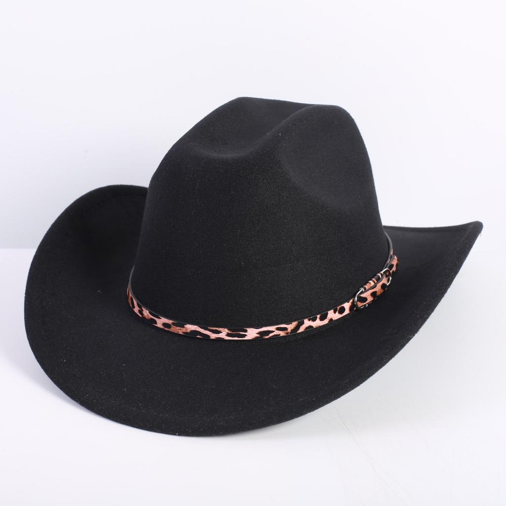 Popular European and American Fashion OL Style One-word Cowboy Hat Men's and Women's High-end Top Hat Jazz Hat Felt Hat