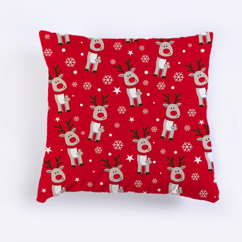 Christmas Throw Pillow Cover Festive Santa Claus Pillow Cover Sofa Cushion Cover