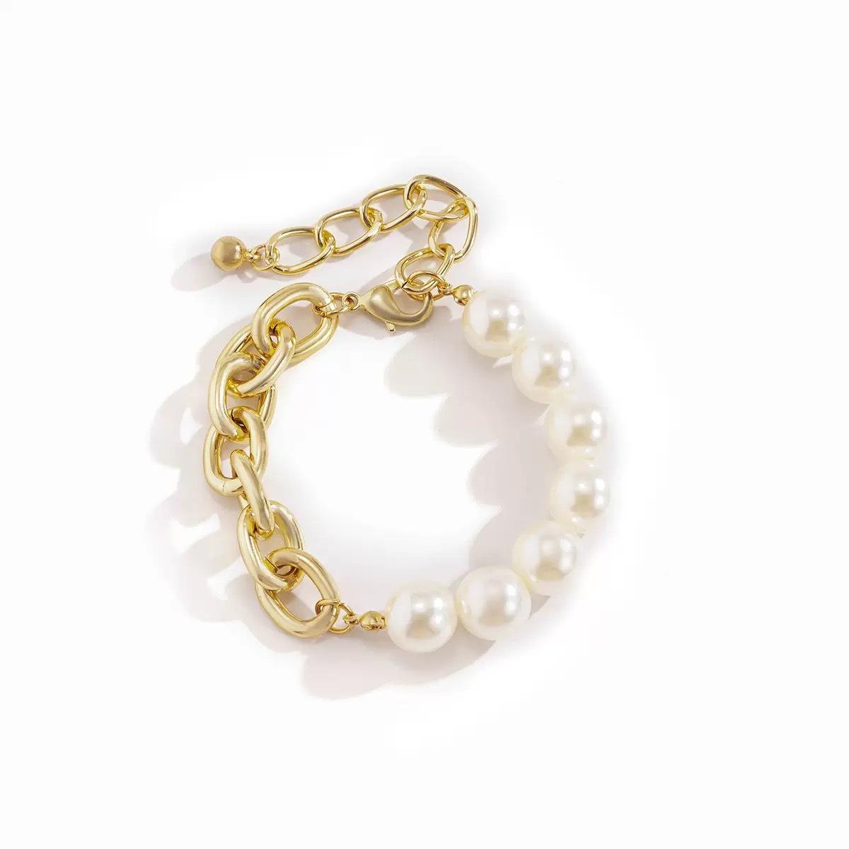 Браслет JYL TS Плетеный Золотой Бусинный Стиль Повышает Роскошь И Удачу pearl chain