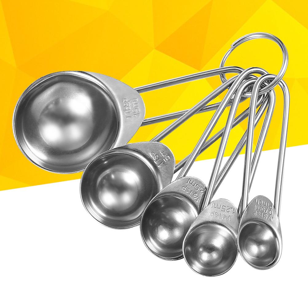 

Набор из 5 мерных ложек из нержавеющей стали, вложенные друг в друга, чайные ложки для выпечки, столовые ложки для сухих и жидких ингредиентов, ароматизаторы