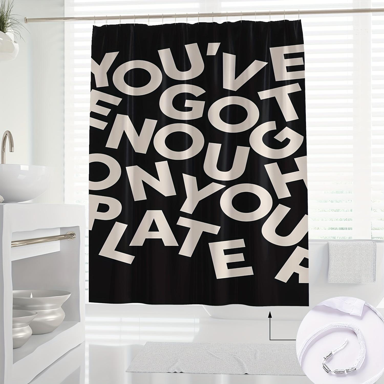 

1Pc Modern Minimalist You Ve Got This Inspirational Shower Curtain - Black With White Lettering, Polyester, Machine Washable, W60H190(CM)-1 Pcs