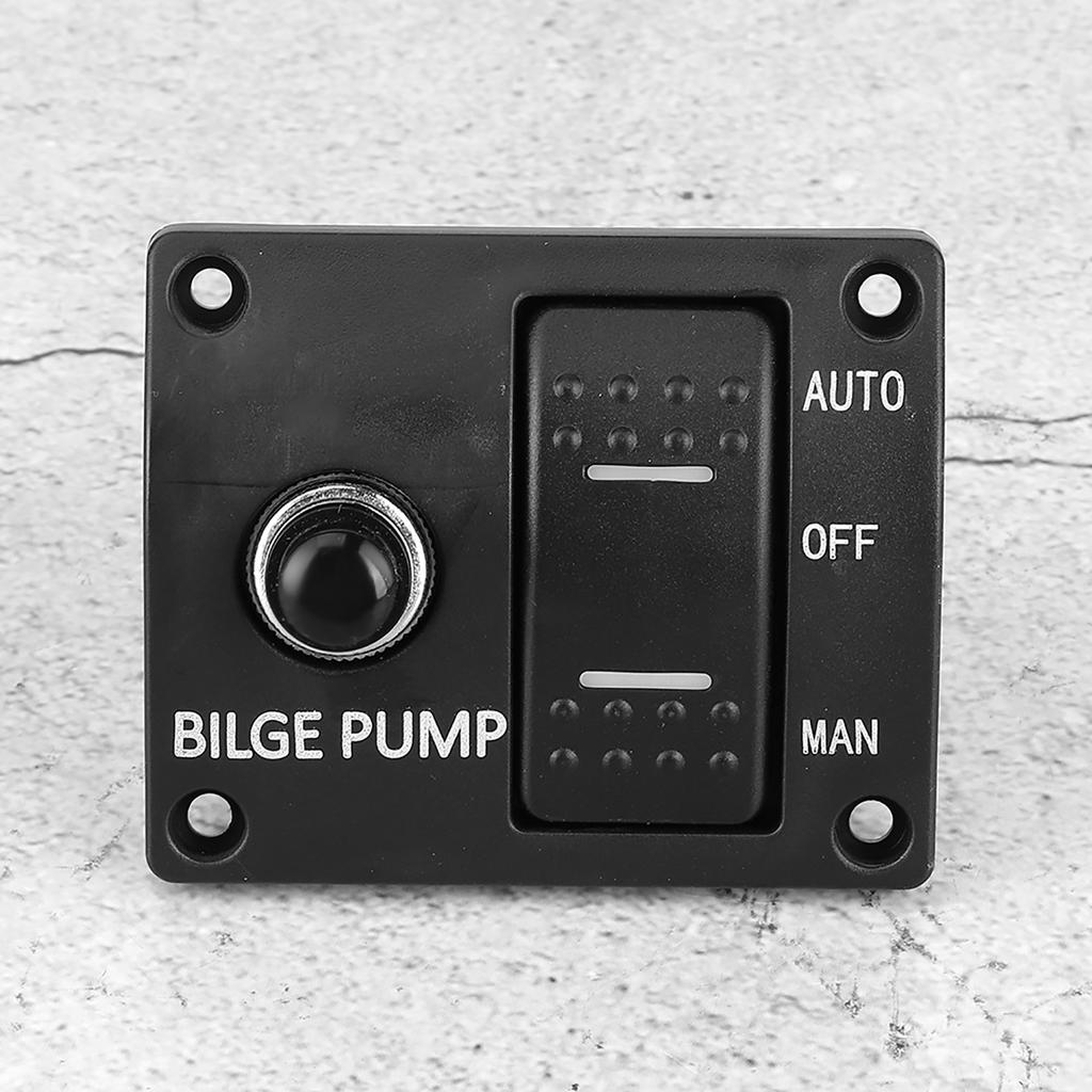 Bilge Pump Control LED Indicators Current Bilge Pump Switch Panel Long Durability for 12V 24V DC Boat Bilge Pump