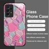 Luxury Marble Textured Patterns Tempered Glass Phone Case for Samsung Galaxy S25 Ultra S24 S23 Plus S22 S21 S20 FE A56 A55 Cover