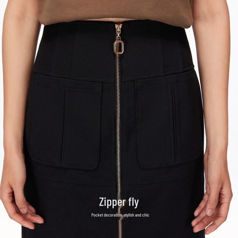 VEROMODA High-Waist Straight Skirt with Zipper & Pockets