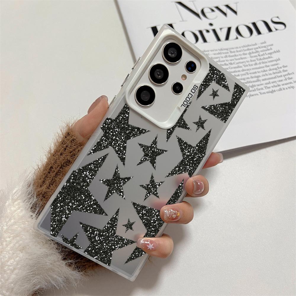 Shiny Star Pattern Phone Case Is Suitable for Samsung S25 24 23 22 21 20 Plus/Ultra/FE Anti-fall and Shockproof Rear Cover