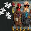 1000-Pieces Runway Roosters Jigsaw Puzzle Challenging Difficult Animal Puzzles Funny Chicken Puzzle for Family Adults Gift