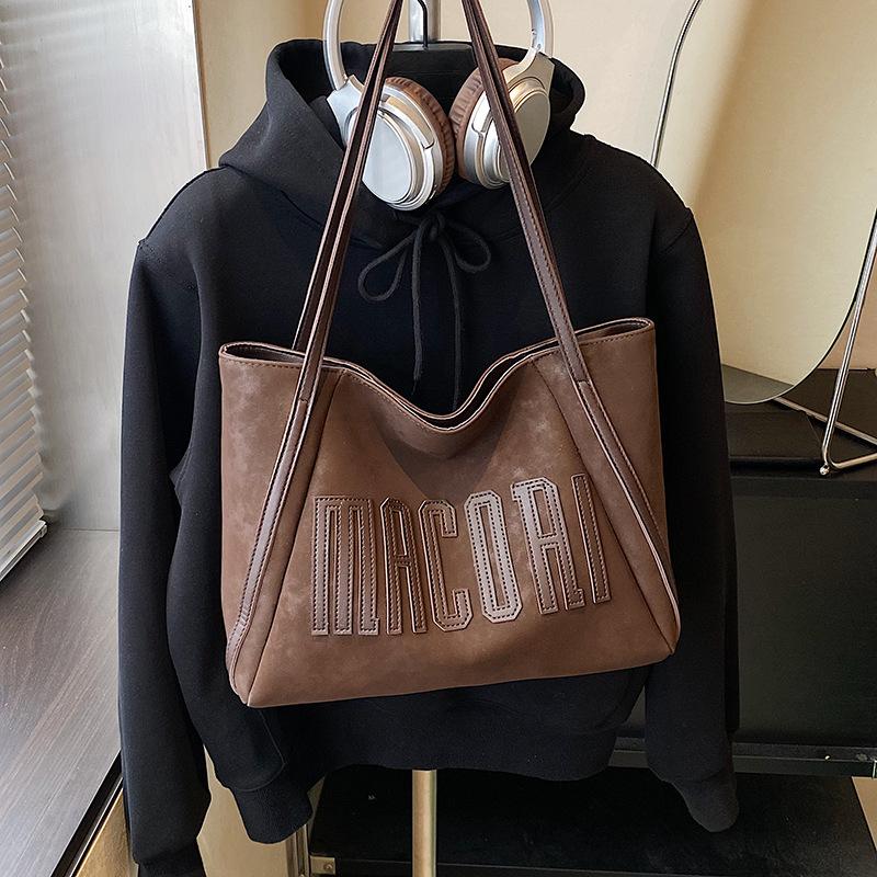 Tote bag simple college student class shoulder canvas bag large capacity casual versatile work commuter handbag women