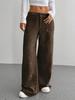 European American Loose Wide-Leg Women's Casual Pants with Pockets