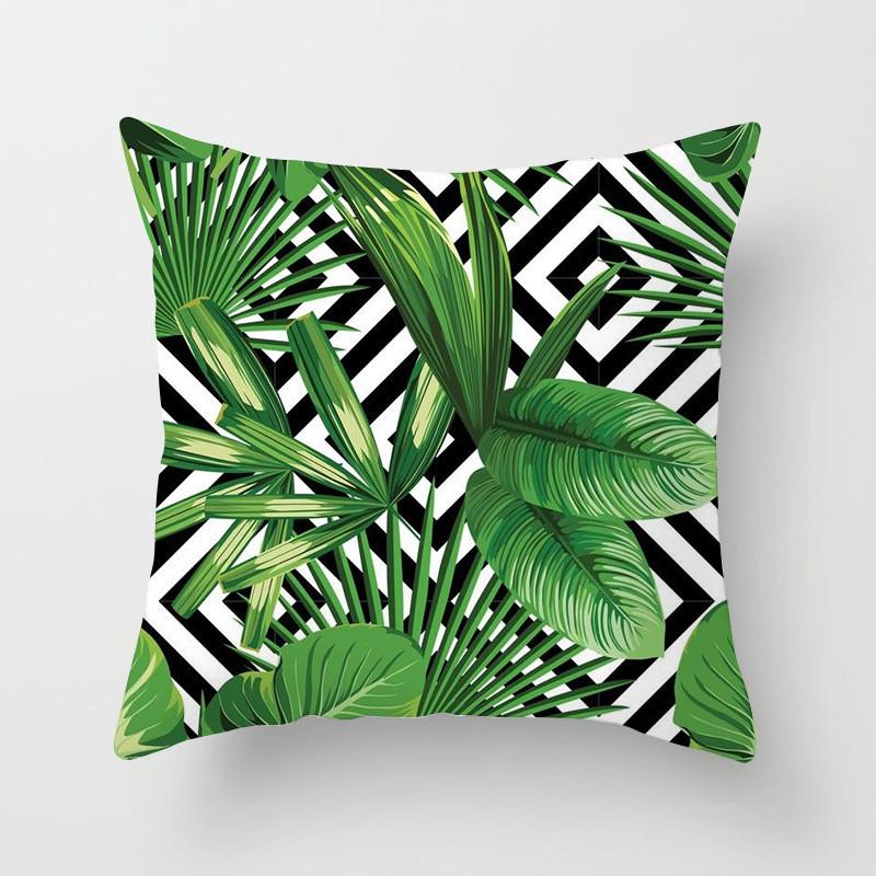 Tropical Leaf Cactus Monstera Cushion Cover 45*45cm Polyester Pillow Sofa Bedroom Study Room Home Decor Decorative Pillowcase
