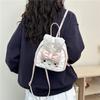 Schoolbag niche cream wind rabbit ears backpack women's 1011 summer new fashion rhombus bow travel small backpack
