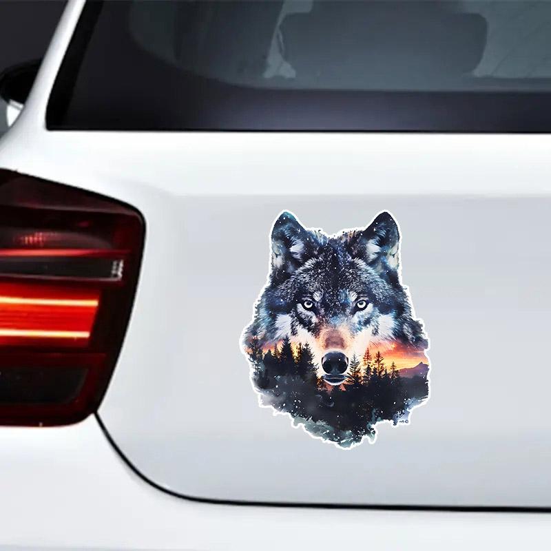 Car Sticker Wolf Animal Waterproof Vinyl Decals Auto Body Window Bumper Decor Motorcycle Helmet Stickers TM108