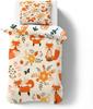 Cute Fox Bedding Set,Fox Print Patchwork Duvet Cover for Kids Teens Boys Girls, Lovely Animals Comforter Cover Decorative Room