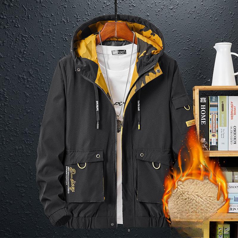 Autumn and Winter Large Size Jacket Loose Trend Casual and Thin Hooded Jacket