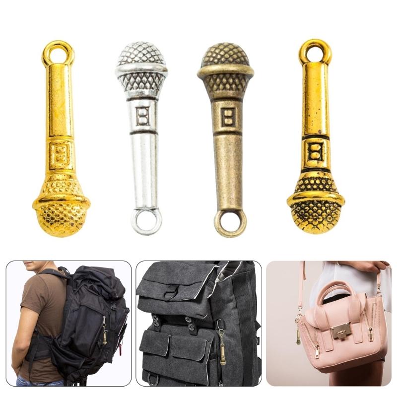 100PCS Microphone Charm Small Pendant Jewelry Making Accessories Alloy Texture Suitable for Jewelry Making and Crafting