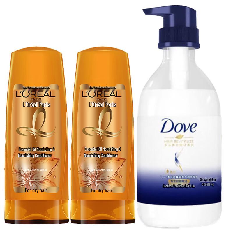 Dove Nourishing Body Wash & L Oreal Essential Oil Conditioner Bundle