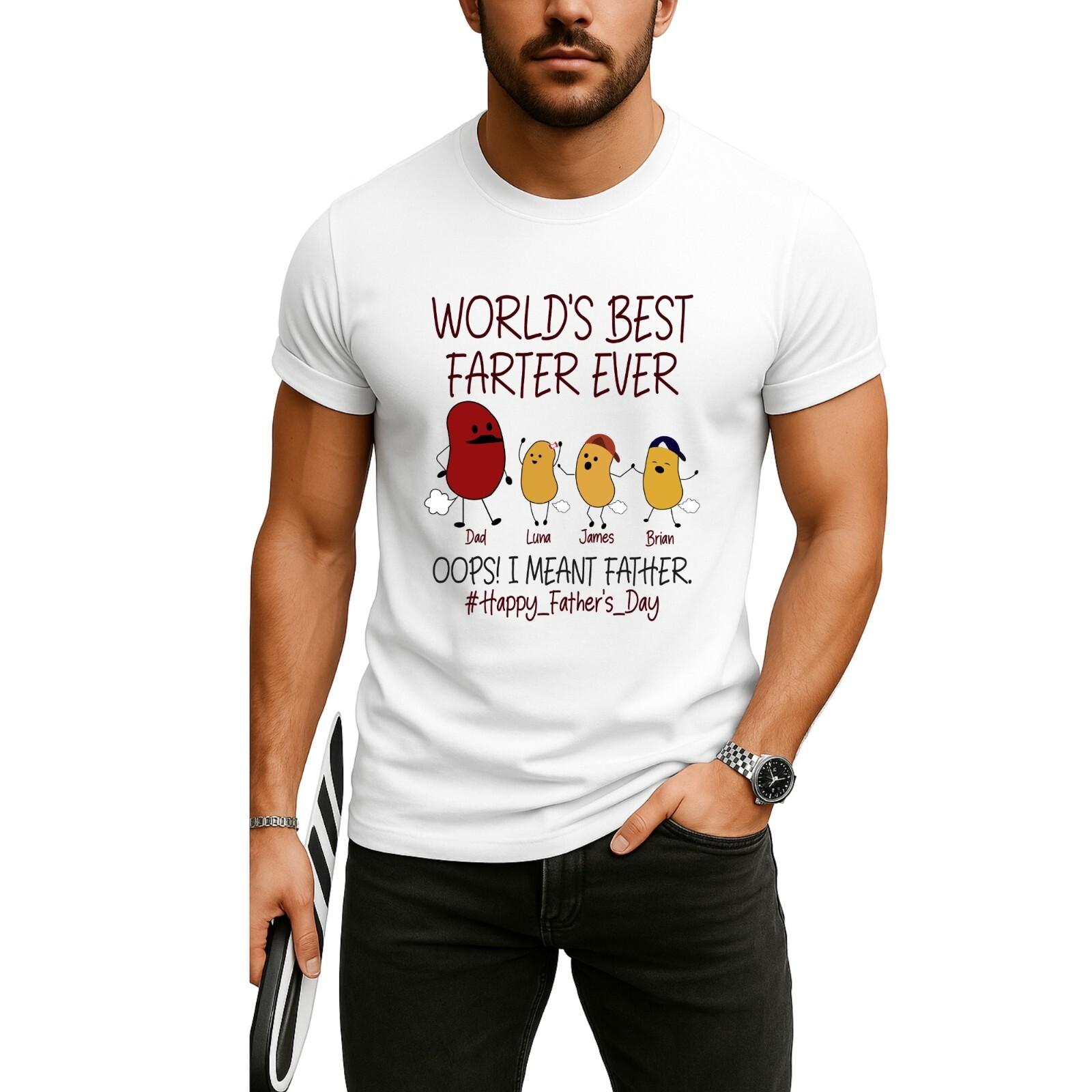

Worlds Best Farter I Mean Father Gift T-Shirt Mens Womens Tees Top, Gift For Fathers Day , Papa Gift, S
