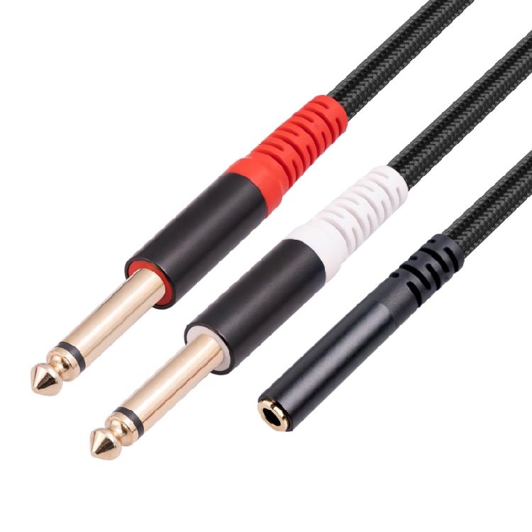 Dual 6.35mm Male To 3.5mm Female Cord 3.5mm To Dual 1/4 Audio Splitters Cable