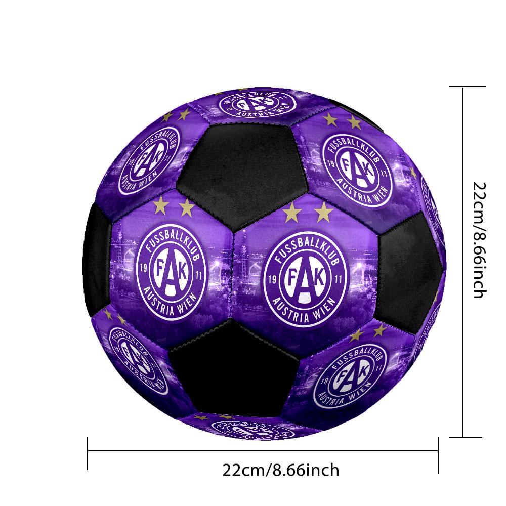 Austria Vienna FC Size 5 Soccer Ball, Machine-Stitched PVC, Durable & High Bounce, All Ages Fit, Fan Merchandise, Matches & Outdoor Use.