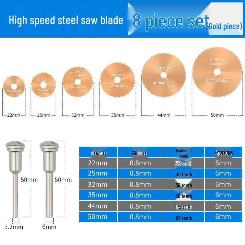 High-Speed Steel Circular Saw Blade Set for Electric Grinders and Drills