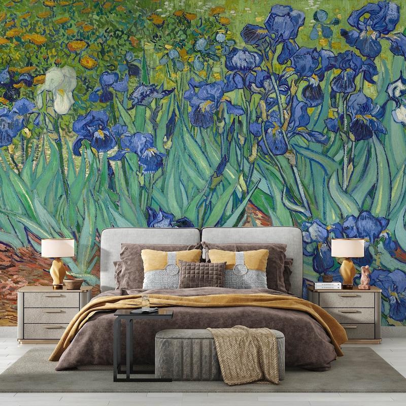 Van Gogh s Irises removable vinyl tapestry 75x100