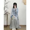 Damenbekleidung, verbesserter Hanfu-Tee-Künstler, professionelle Kleidung, Rock-Anzug