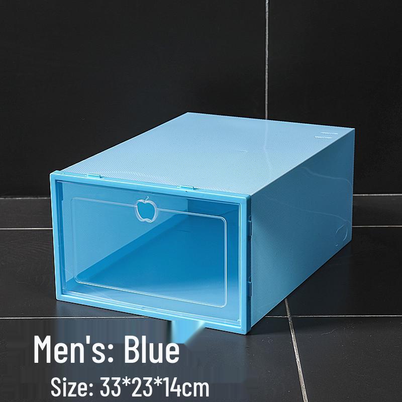 Transparent Foldable Plastic Shoe Storage Box for Men's Shoes – Colorful Home Organization Solution