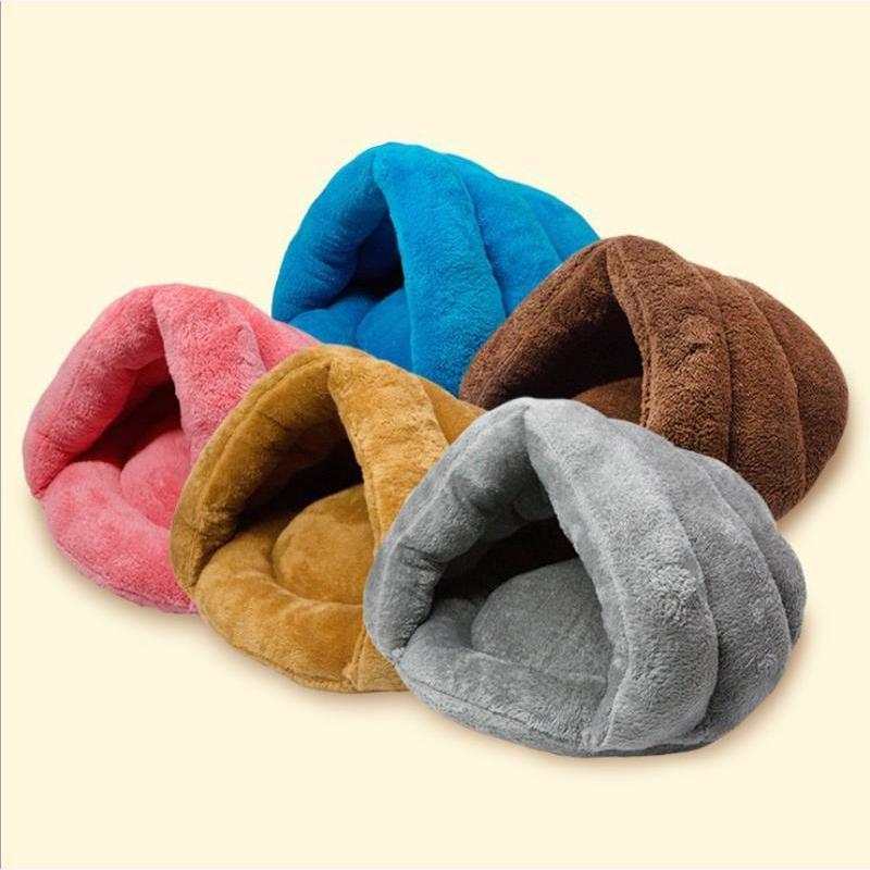 Winter Warm Triangle Cat Nest Thickened Fury Mongolian Bag Half Closed Sleeping Bag Pet Pad Cat And Dog Pet Sleeping Supplies